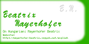 beatrix mayerhofer business card